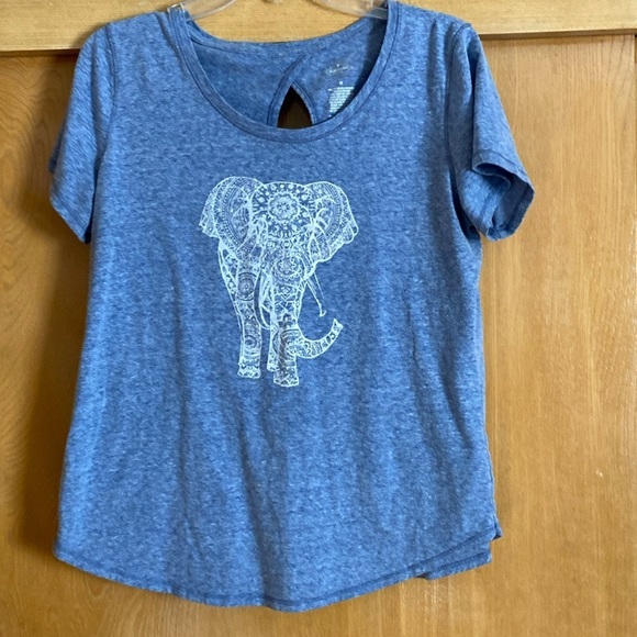 St. Johns Bay Elephant Graphic Tee blue medium - Picture 1 of 6